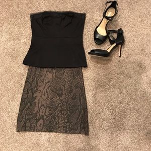 BCBG MAXAZRIA Snakeprint Skirt - S